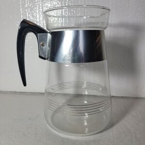 Corningware Silver Band 6 Cup Vintage Coffee and Tea Pot